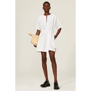 Saunders Nani Tie Dress Black Ribbed Knit Sleeveless Midi Sz 4